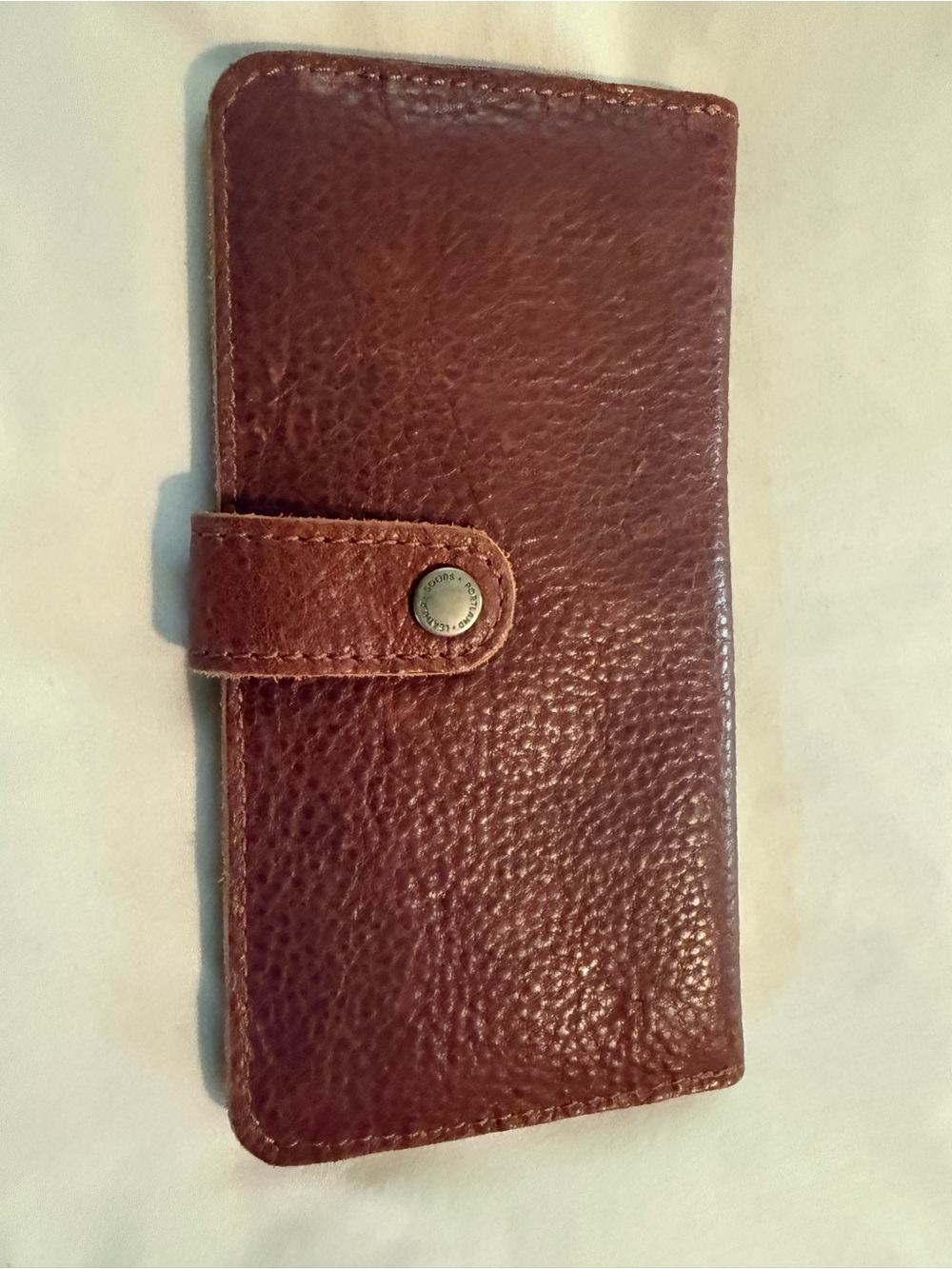 Portland Leather Brown Pebbled Leather Wallet Phone Case